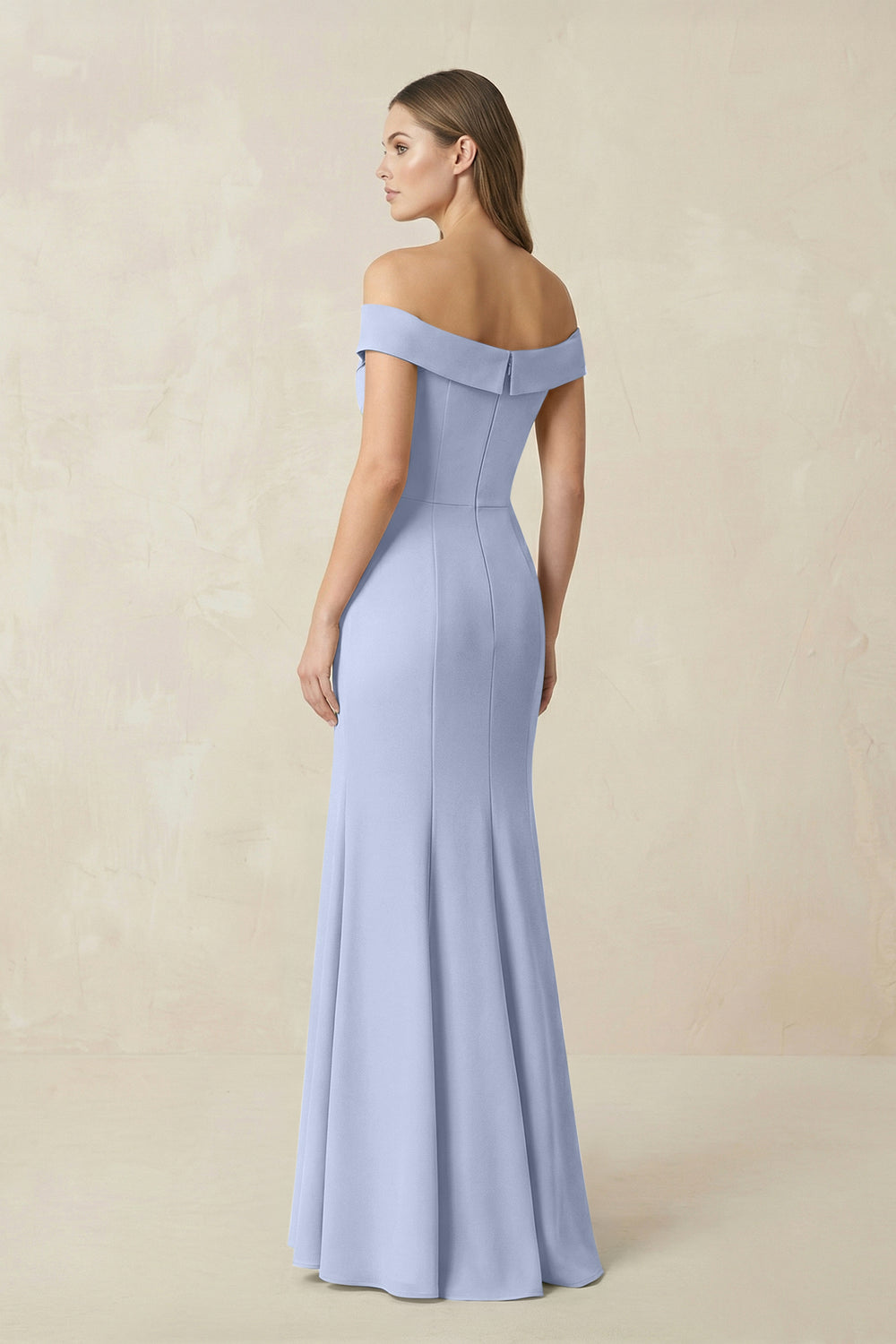 Off-the Shoulder Mermaid Chiffon Bridesmaid Dress in Ice
