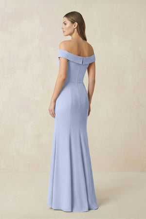 Off-the Shoulder Mermaid Chiffon Bridesmaid Dress in Ice (2) | KISSBRIDAL