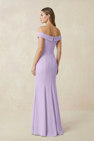 Off - the Shoulder Mermaid Chiffon Bridesmaid Dress in Lavender - SHE IS ME Bridesmaid Dresses