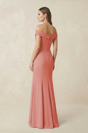 Off - the Shoulder Mermaid Chiffon Bridesmaid Dress in Mulberry - SHE IS ME Bridesmaid Dresses
