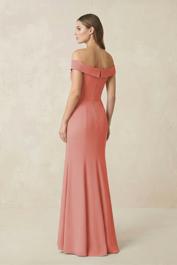 Off - the Shoulder Mermaid Chiffon Bridesmaid Dress in Mulberry - SHE IS ME Bridesmaid Dresses