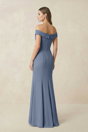 Off - the Shoulder Mermaid Chiffon Bridesmaid Dress in Neptune - SHE IS ME Bridesmaid Dresses