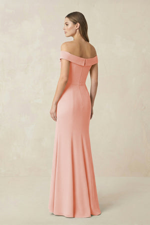 Off - the Shoulder Mermaid Chiffon Bridesmaid Dress in Rose Petal - SHE IS ME Bridesmaid Dresses