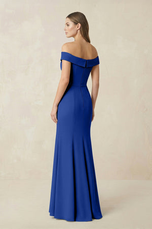 Off - the Shoulder Mermaid Chiffon Bridesmaid Dress in Royal Blue - SHE IS ME Bridesmaid Dresses