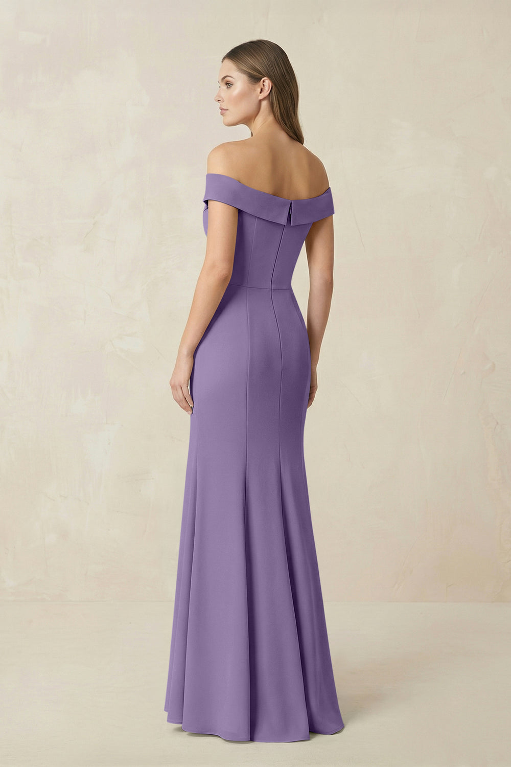 Off-the Shoulder Mermaid Chiffon Bridesmaid Dress in Tahiti