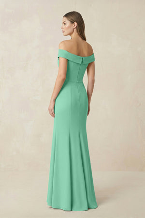 Off - the Shoulder Mermaid Chiffon Bridesmaid Dress in Turquoise - SHE IS ME Bridesmaid Dresses
