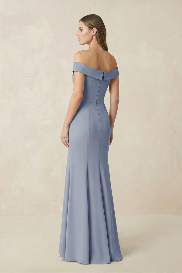 Off - the Shoulder Mermaid Chiffon Bridesmaid Dress in Twilight - SHE IS ME Bridesmaid Dresses