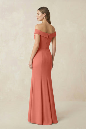 Off - the Shoulder Mermaid Chiffon Bridesmaid Dress in Wild Rose - SHE IS ME Bridesmaid Dresses