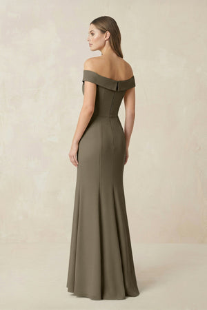 Off - the Shoulder Mermaid Chiffon Bridesmaid Dress in Willow Green - SHE IS ME Bridesmaid Dresses
