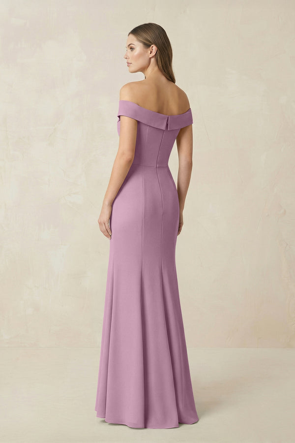 Off - the Shoulder Mermaid Chiffon Bridesmaid Dress in Wisteria - SHE IS ME Bridesmaid Dresses