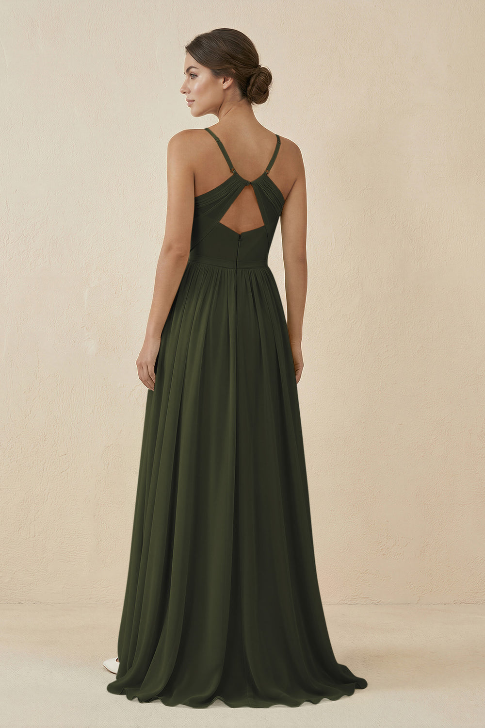 Sweetheart A-Line Chiffon Bridesmaid Dress in Olive