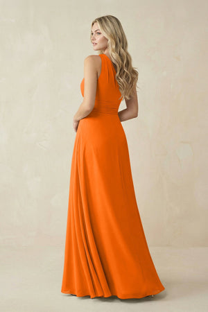 One - Shoulder A - Line Chiffon Bridesmaid Dress in Cinnamon - SHE IS ME Bridesmaid Dresses