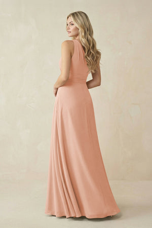 One - Shoulder A - Line Chiffon Bridesmaid Dress in English Rose - SHE IS ME Bridesmaid Dresses