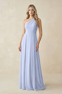 One - Shoulder A - Line Chiffon Bridesmaid Dress in Ice - SHE IS ME Bridesmaid Dresses