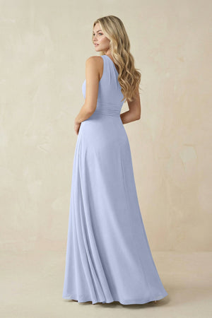 One - Shoulder A - Line Chiffon Bridesmaid Dress in Ice - SHE IS ME Bridesmaid Dresses