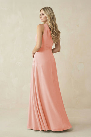 One - Shoulder A - Line Chiffon Bridesmaid Dress in Rose Petal - SHE IS ME Bridesmaid Dresses