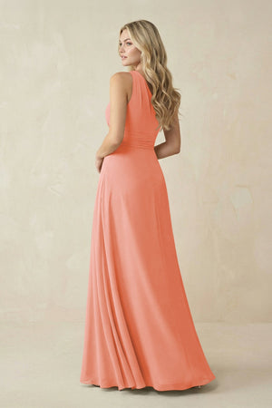 One - Shoulder A - Line Chiffon Bridesmaid Dress in Rosette - SHE IS ME Bridesmaid Dresses