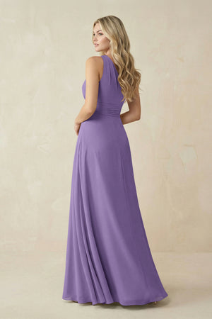 One-Shoulder A-Line Chiffon Bridesmaid Dress in Tahiti (2) | KISSBRIDAL