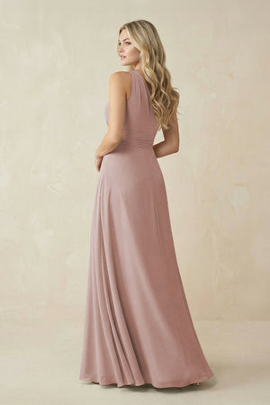 One - Shoulder A - Line Chiffon Bridesmaid Dress in Toffee - SHE IS ME Bridesmaid Dresses