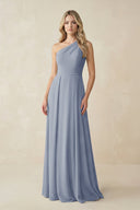 One - Shoulder A - Line Chiffon Bridesmaid Dress in Twilight - SHE IS ME Bridesmaid Dresses
