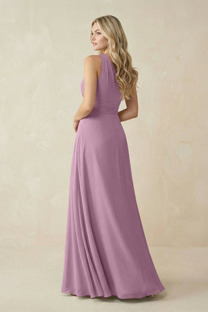 One - Shoulder A - Line Chiffon Bridesmaid Dress in Wisteria - SHE IS ME Bridesmaid Dresses