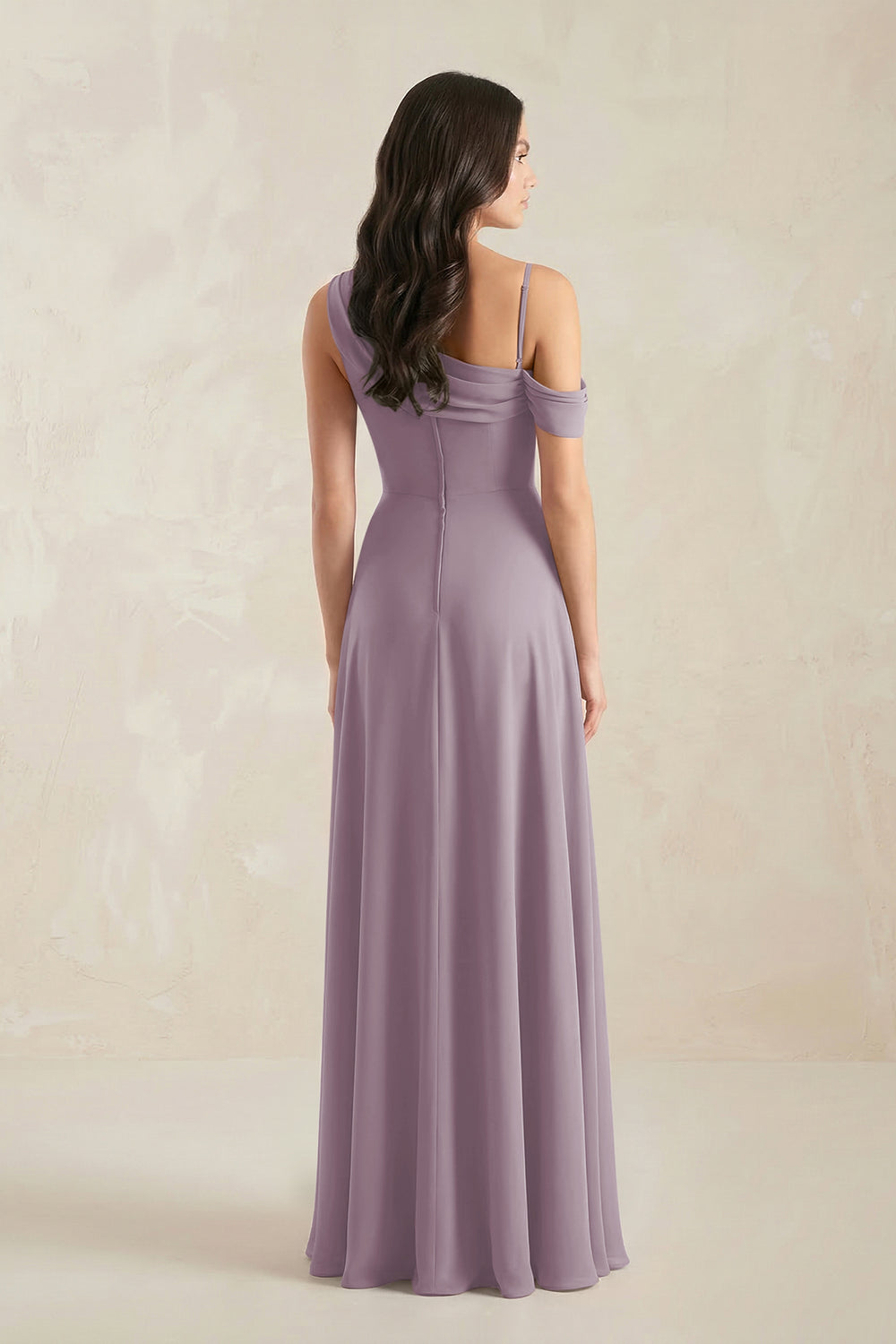 One-Shoulder Chiffon A-Line Bridesmaid Dress in Dusk