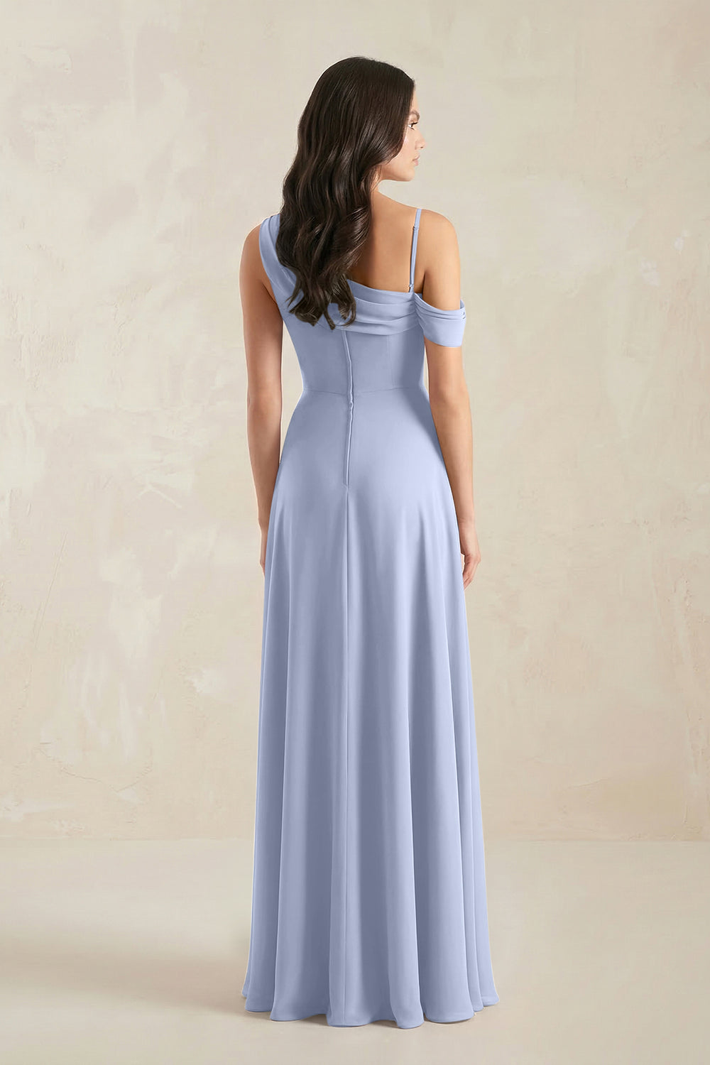 One-Shoulder Chiffon A-Line Bridesmaid Dress in Ice
