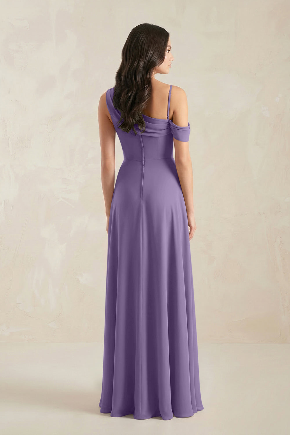 One-Shoulder Chiffon A-Line Bridesmaid Dress in Tahiti