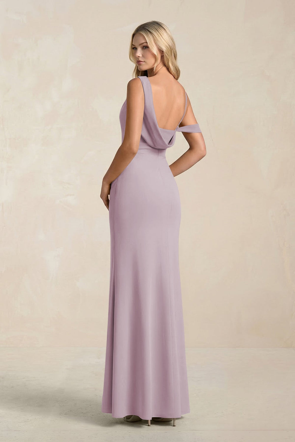 One - Shoulder Sheath Ruched Bridesmaid Dress With Slit in Dusk - KISS BRIDAL Bridesmaid Dresses