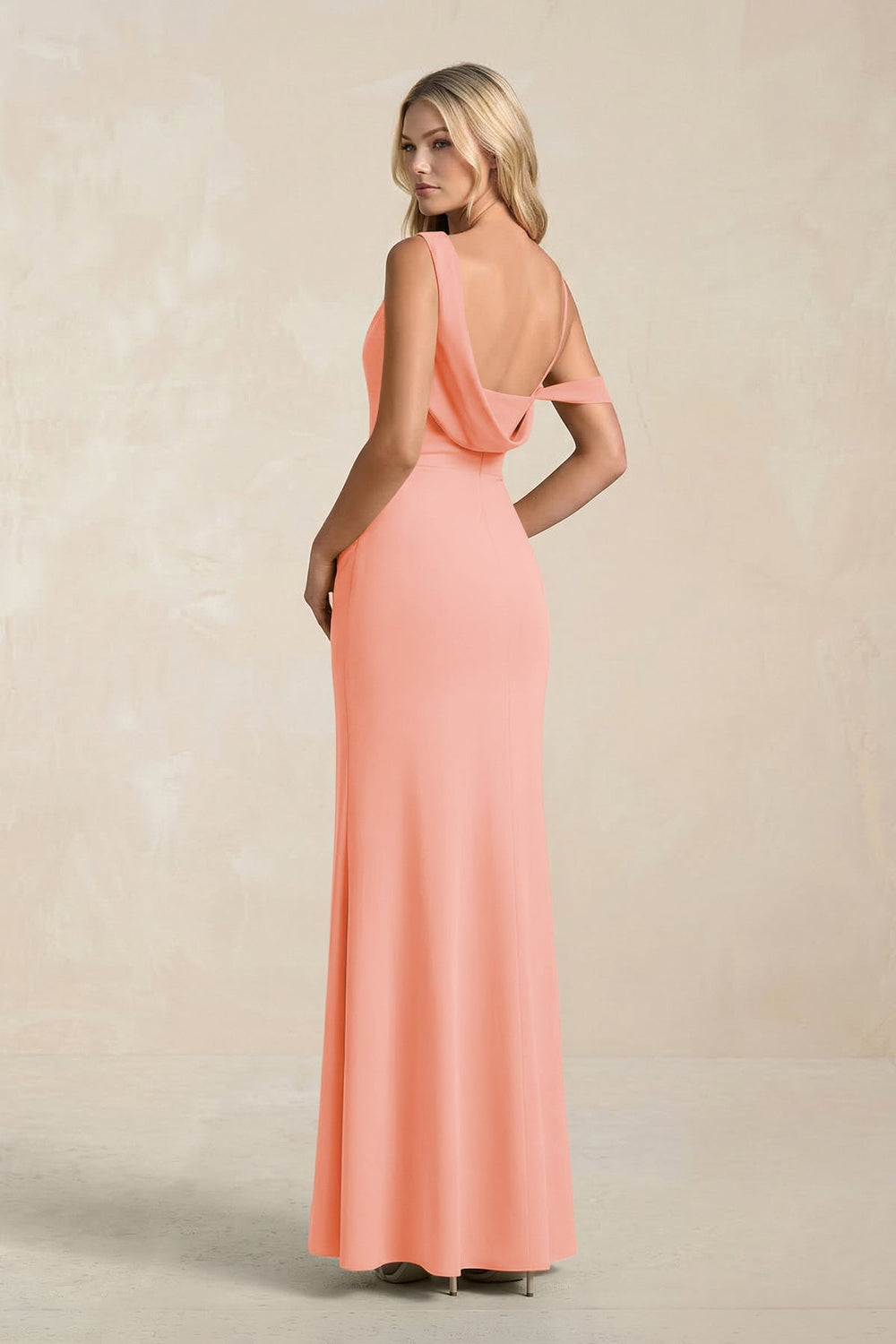 One - Shoulder Sheath Ruched Bridesmaid Dress With Slit in Rosette - KISS BRIDAL Bridesmaid Dresses