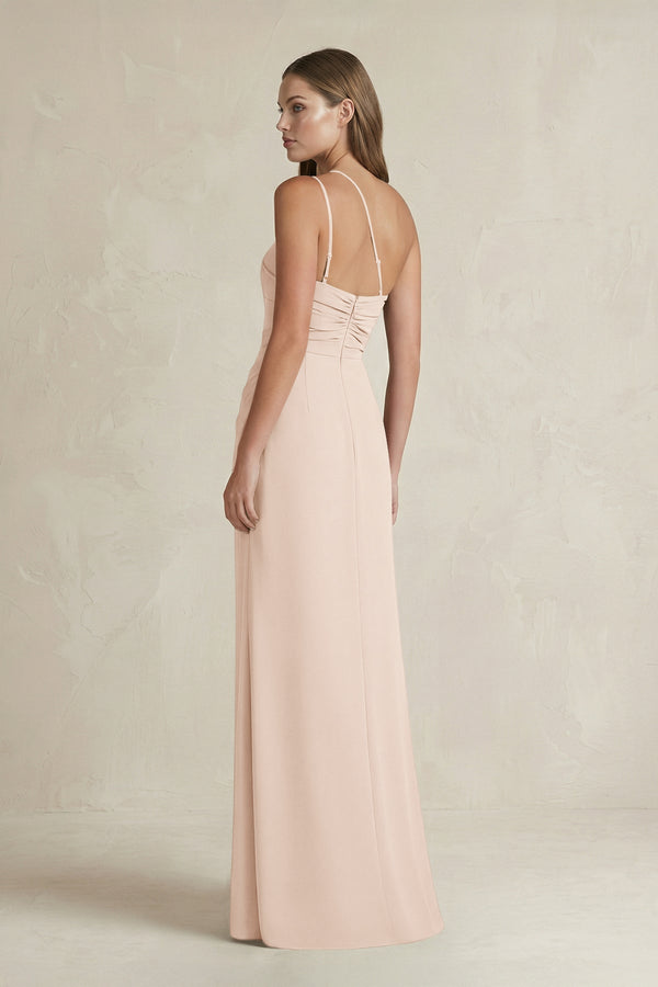 One - Shoulder Sheath Satin Bridesmaid Dress in Buttercream - KISS BRIDAL Bridesmaid Dresses