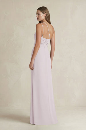 One - Shoulder Sheath Satin Bridesmaid Dress in Dusk - KISS BRIDAL Bridesmaid Dresses