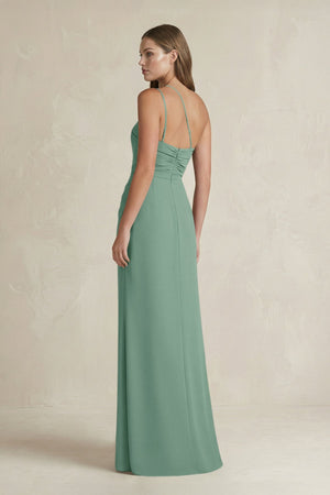One - Shoulder Sheath Satin Bridesmaid Dress in Mint Green - KISS BRIDAL Bridesmaid Dresses