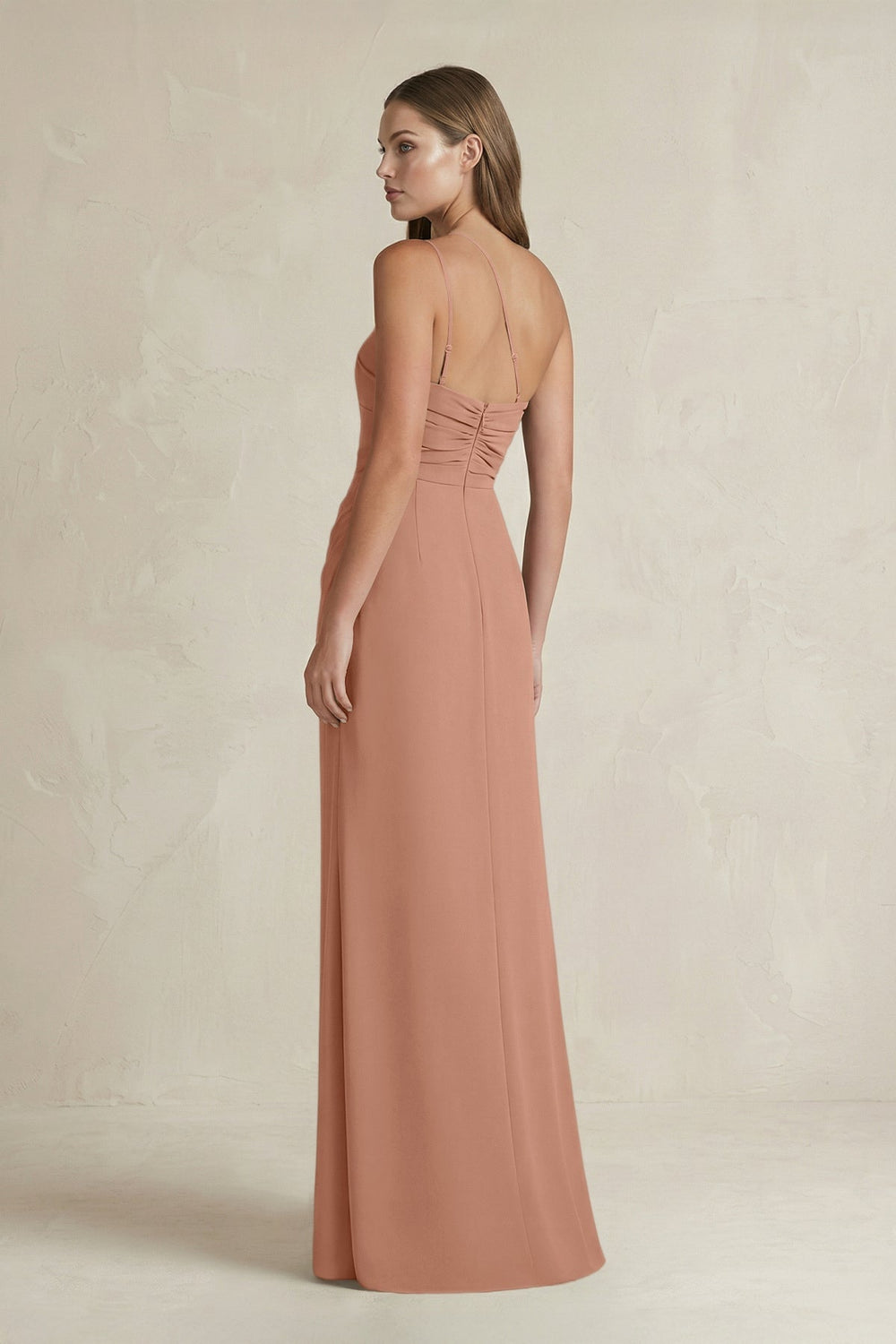 One - Shoulder Sheath Satin Bridesmaid Dress in Rosette - SHE IS ME Bridesmaid Dresses