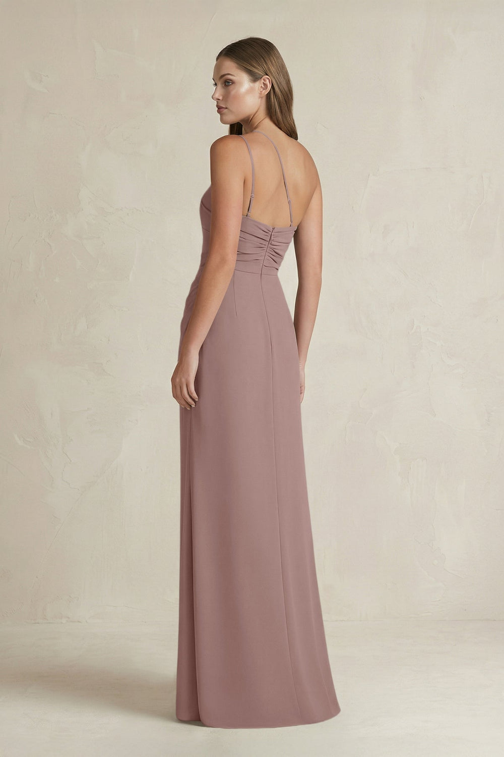 One - Shoulder Sheath Satin Bridesmaid Dress in Toffee - KISS BRIDAL Bridesmaid Dresses