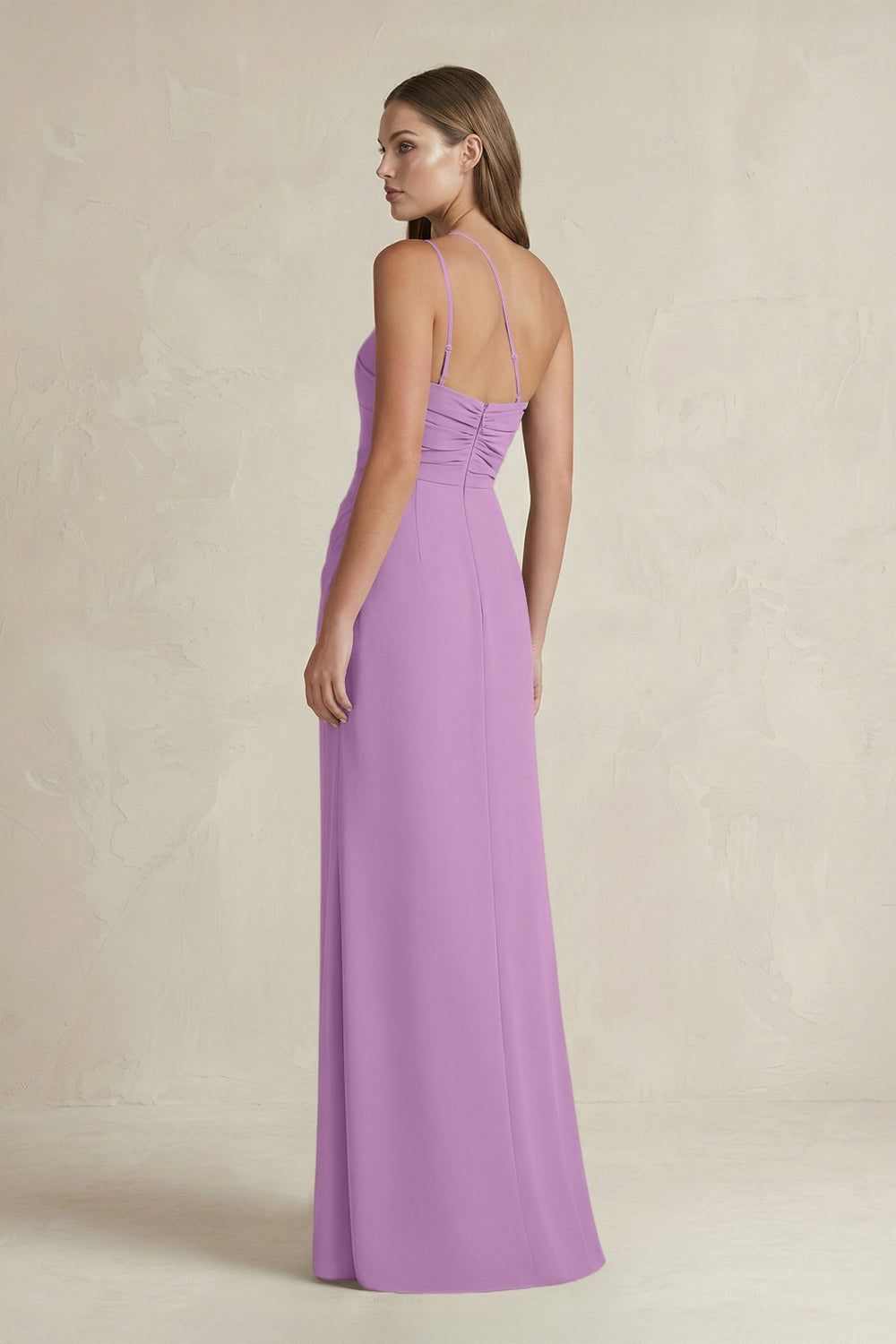 One - Shoulder Sheath Satin Bridesmaid Dress in Vintage Mauve - KISS BRIDAL Bridesmaid Dresses