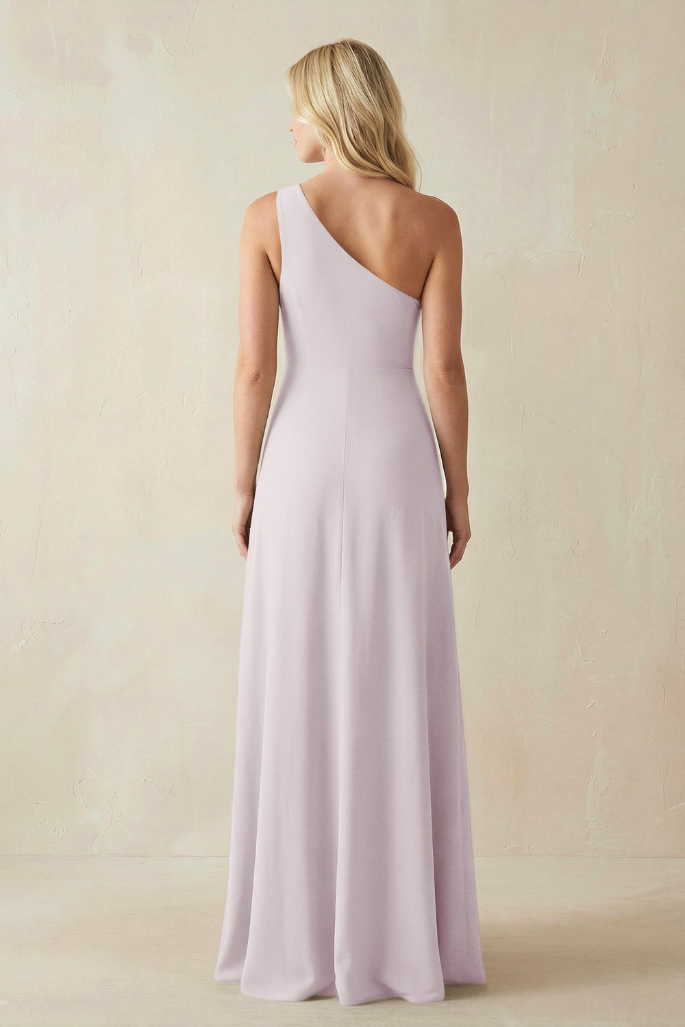 One - Shoulder Sheath Satin Bridesmaid Dress With Slit in Dusk - KISS BRIDAL Bridesmaid Dresses