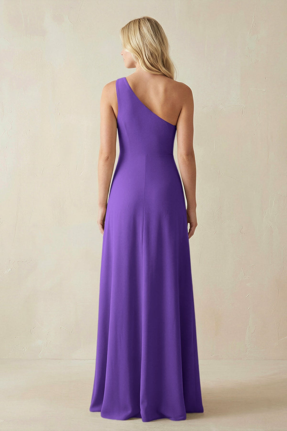 One - Shoulder Sheath Satin Bridesmaid Dress With Slit in Tahiti - SHE IS ME Bridesmaid Dresses