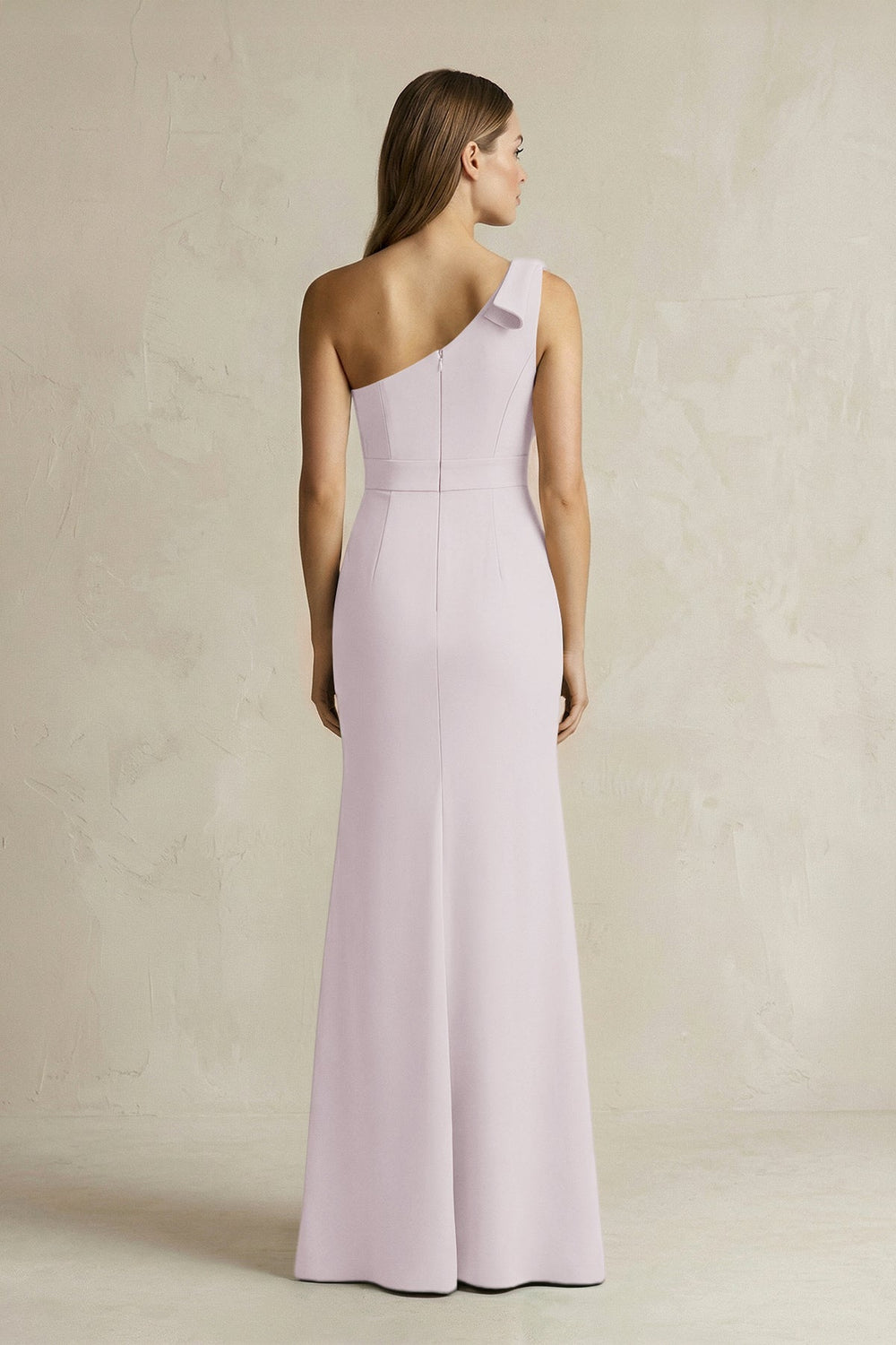 One - Shoulder Sheath Satin Long Bridesmaid Dress in Dusk - KISS BRIDAL Bridesmaid Dresses