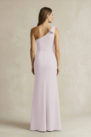 One - Shoulder Sheath Satin Long Bridesmaid Dress in Dusk - SHE IS ME Bridesmaid Dresses