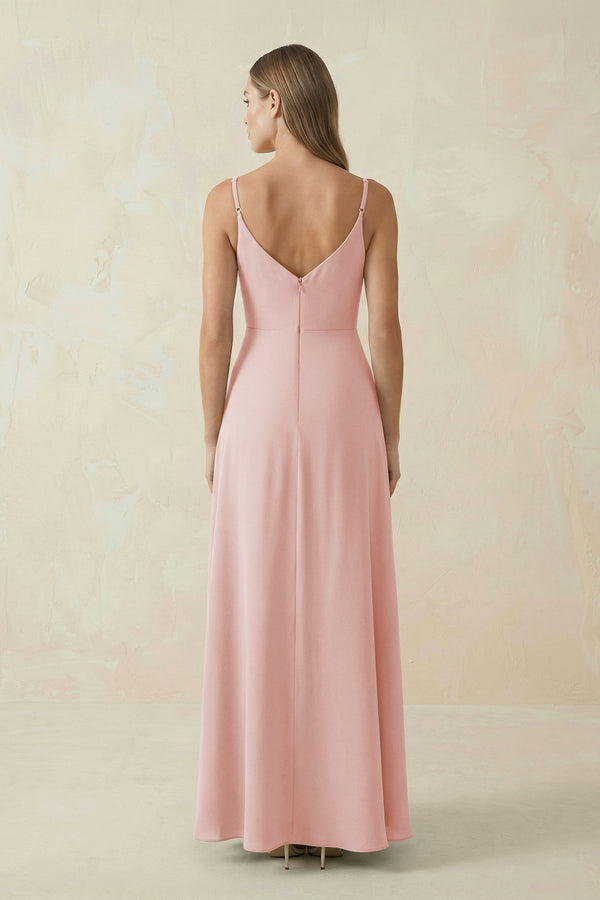 Rose Petal Cami Strap A-Line Chiffon Bridesmaid Dress (2) | KISSBRIDAL