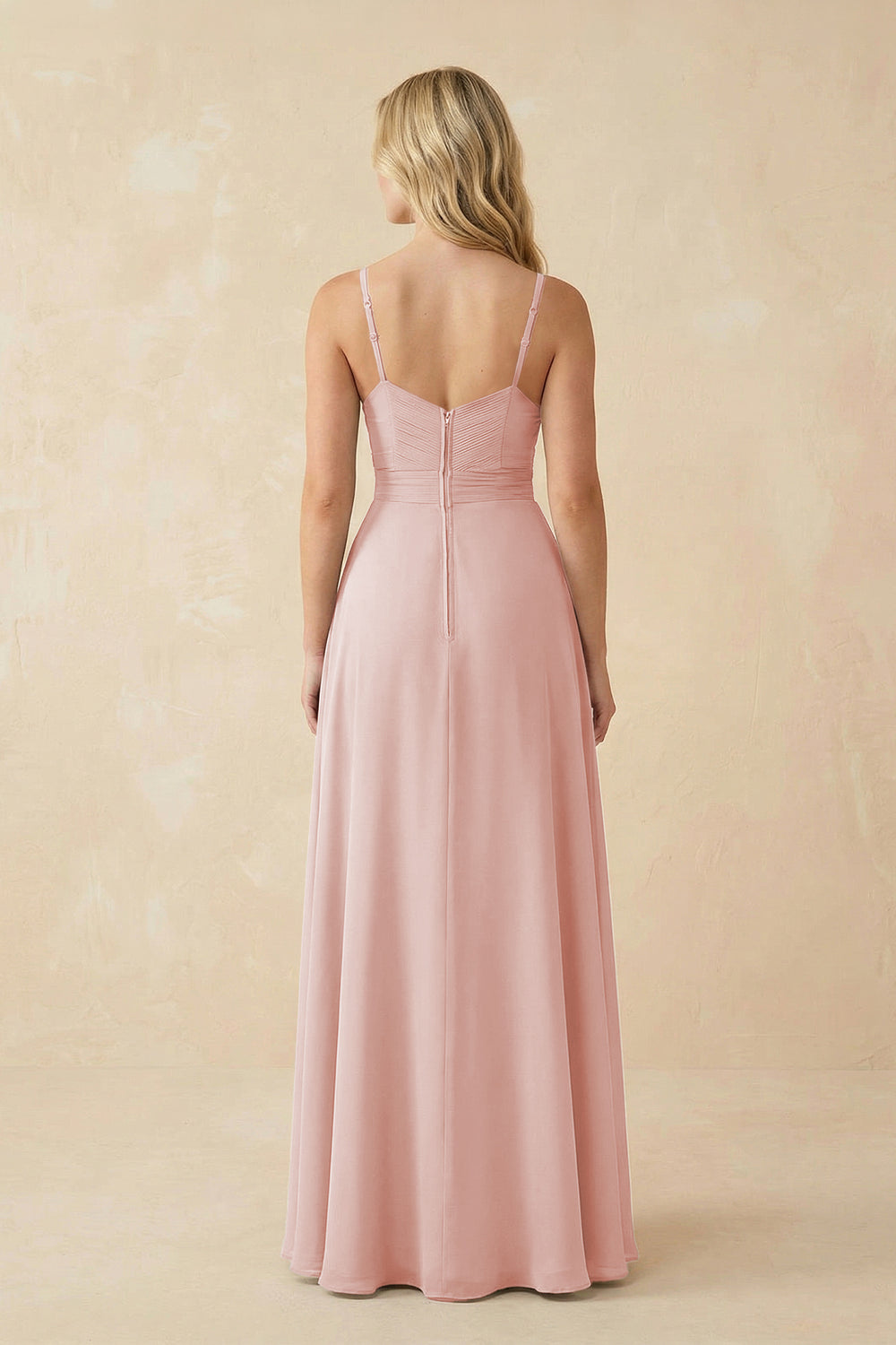 Sweetheart A-Line Pleated Chiffon Bridesmaid Dress in Rose Petal