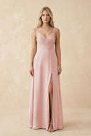 Rose Petal Sweetheart A-Line Pleated Chiffon Bridesmaid Dress | KISSBRIDAL
