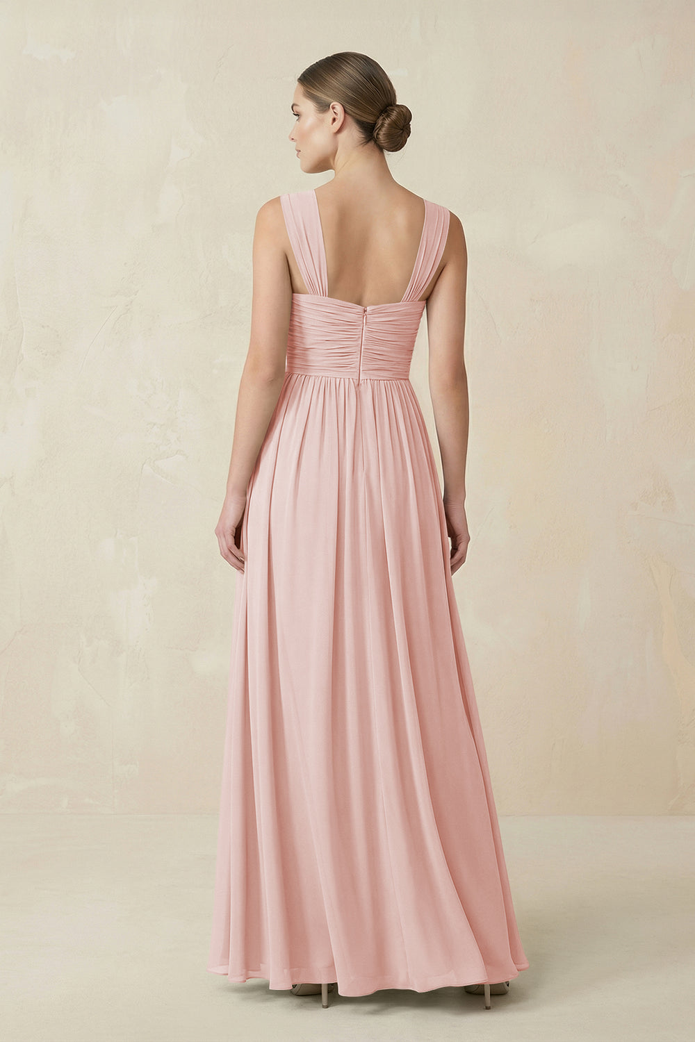Sweetheart Pleated Chiffon A-Line Bridesmaid Dress in Rose Petal