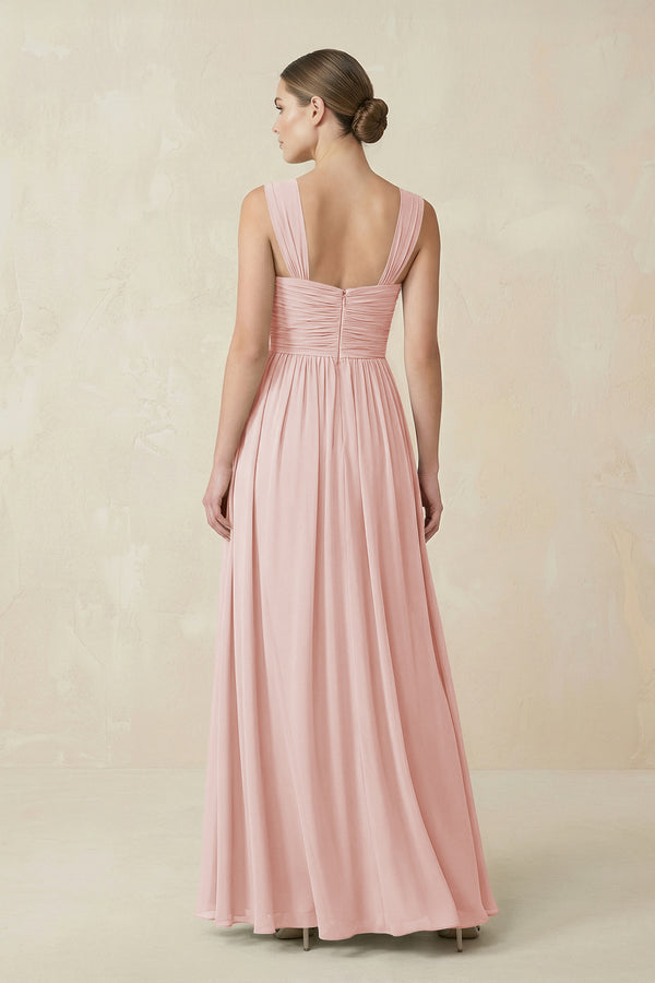Rose Petal Sweetheart Pleated Chiffon A-Line Bridesmaid Dress (2) | KISSBRIDAL
