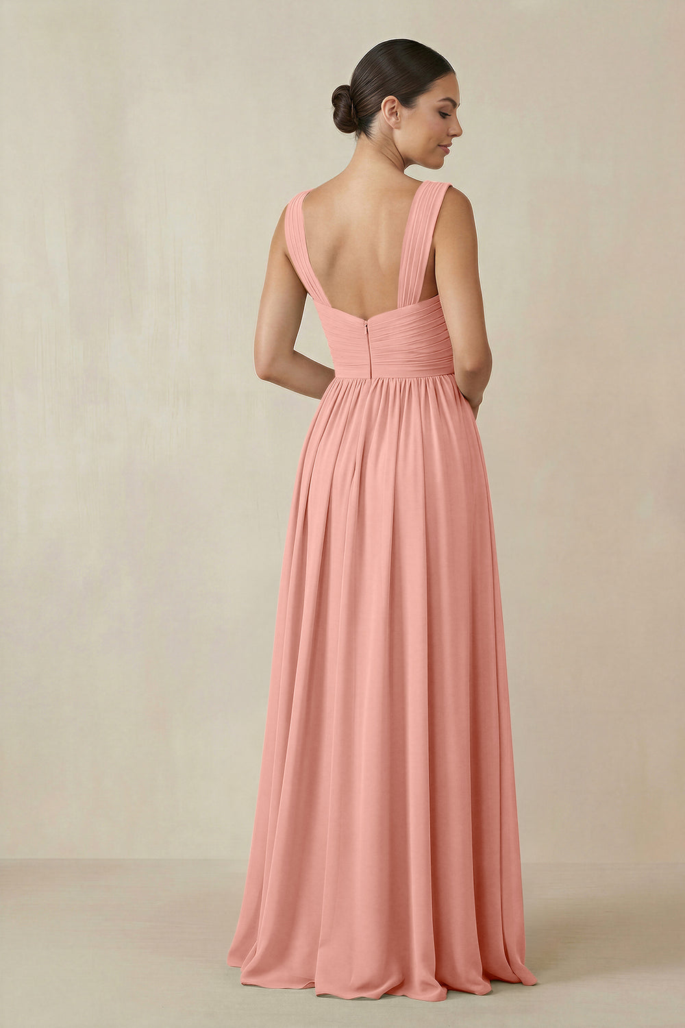 Chiffon A-Line Pleated Bridesmaid Dress in Rosette
