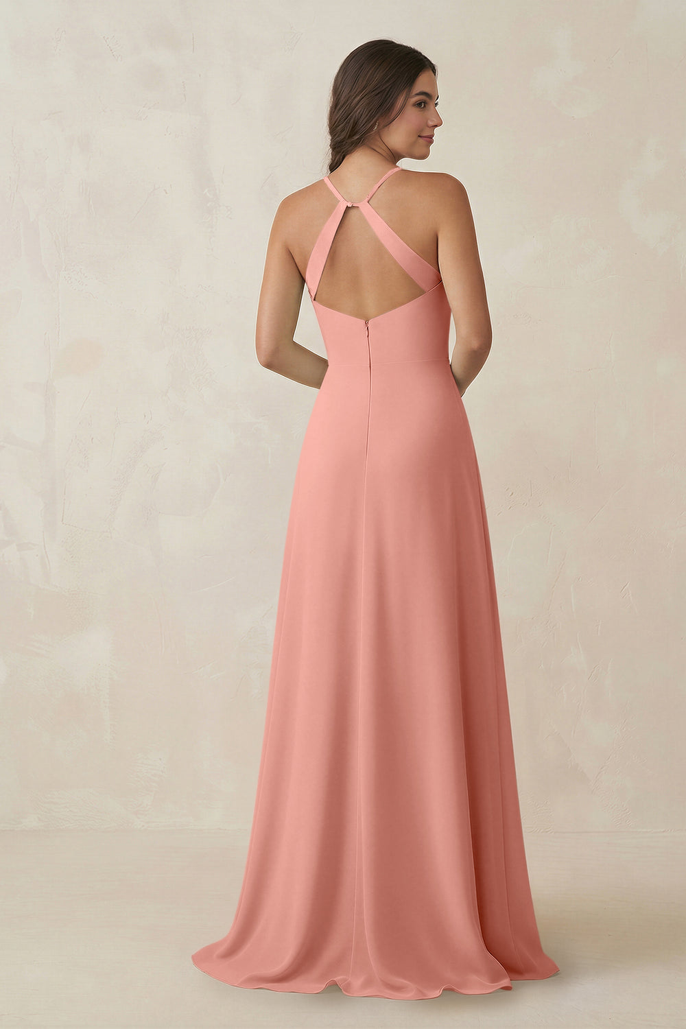 Ruched Sheath Chiffon Bridesmaid Dress in Rosette