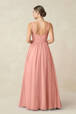 Rosette Sweetheart A-Line Chiffon Bridesmaid Dress with Slit in Rosette (2) | KISSBRIDAL