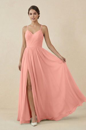 Rosette Sweetheart A-Line Chiffon Bridesmaid Dress | KISSBRIDAL