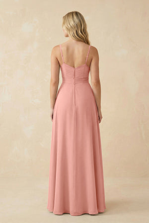 Rosette Sweetheart A-Line Pleated Chiffon Bridesmaid Dress (2) | KISSBRIDAL